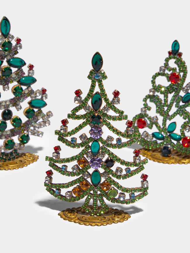 Antique and Vintage - 1930s Czech Jewelled Extra Small Christmas Trees (Set of 3) -  - ABASK