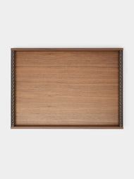 Riviere - Dama Wood and Leather Rectangular Tray -  - ABASK - 