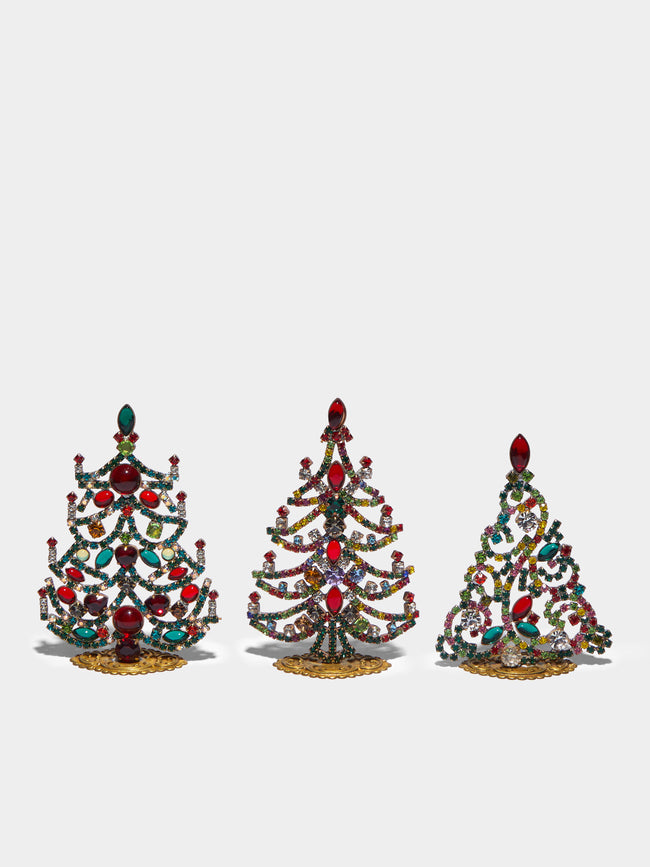 Antique and Vintage - 1930s Czech Jewelled Extra Small Christmas Trees (Set of 3) -  - ABASK - 