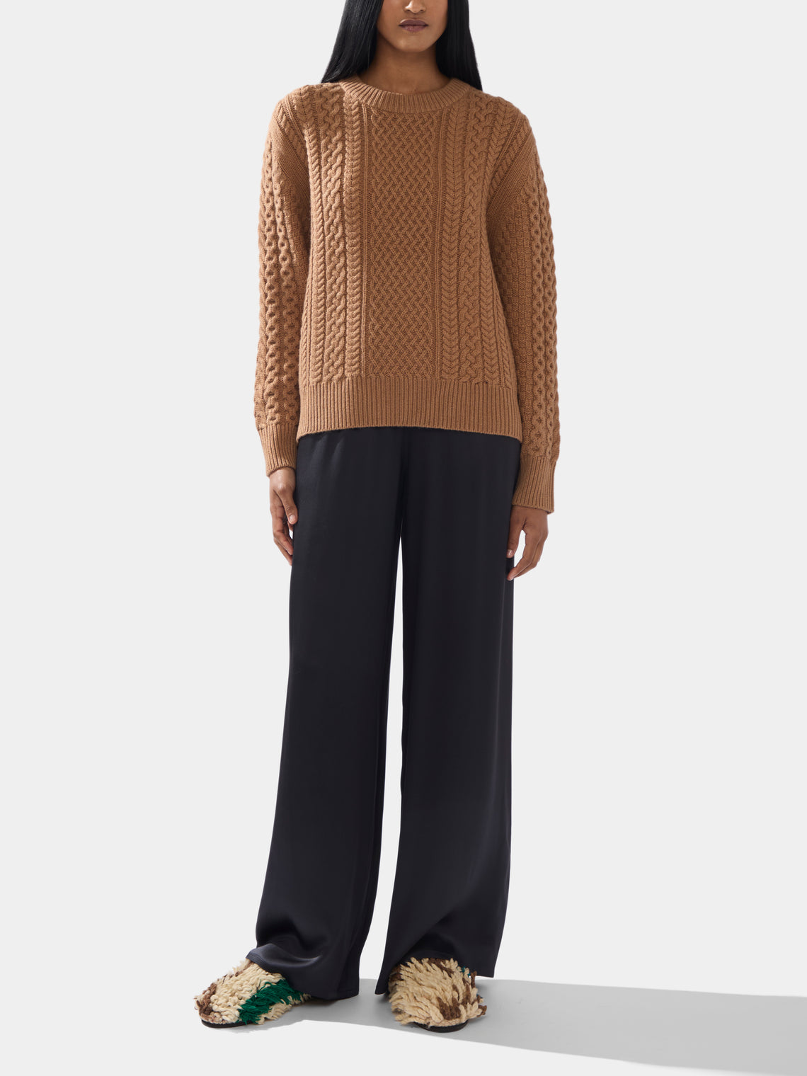 Ryan Roche - Cashmere Cable-Knit Crew-Neck Sweater -  - ABASK