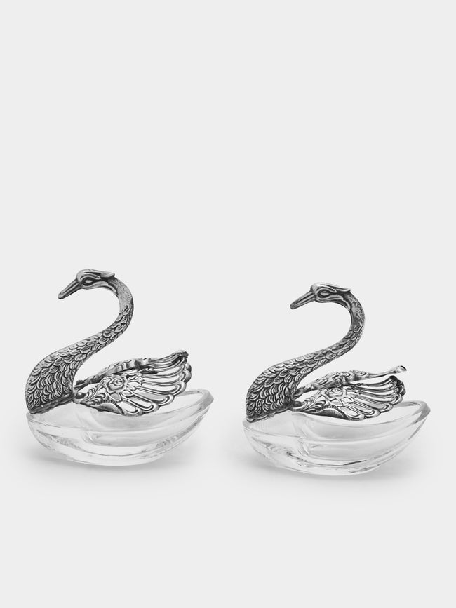 Antique and Vintage - 1970s Silver-Plated Swan Dishes (Set of 2) -  - ABASK - 