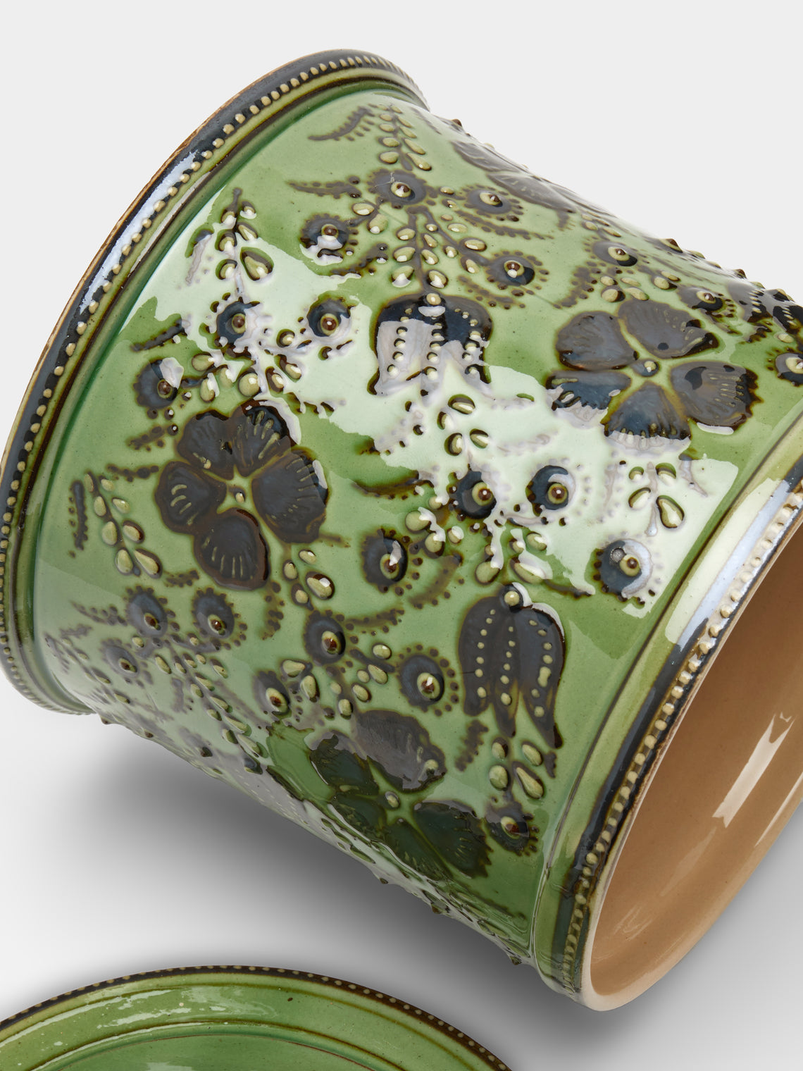 Poterie d’Évires - Flowers Hand-Painted Ceramic Medium Lidded Pot -  - ABASK