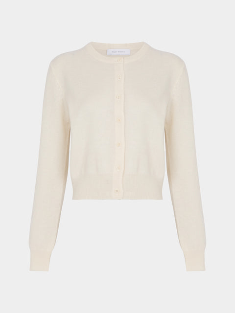 Ryan Roche - Cashmere Cropped Crew-Neck Cardigan | Size: XS -  - ABASK - 