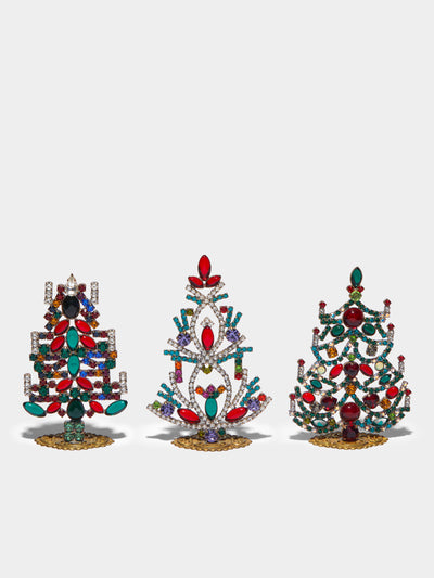 Antique and Vintage - 1930s Czech Jewelled Extra Small Christmas Trees (Set of 3) -  - ABASK - 