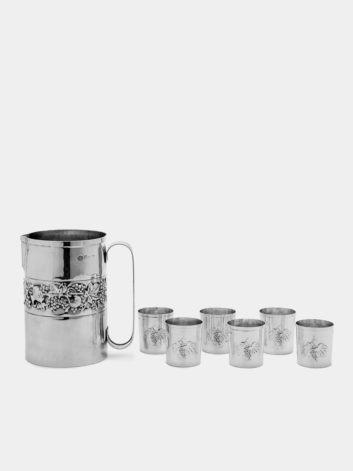 Antique and Vintage - 1970s Solid Silver Brandimarte Drinking Set (Set of 7) -  - ABASK - 