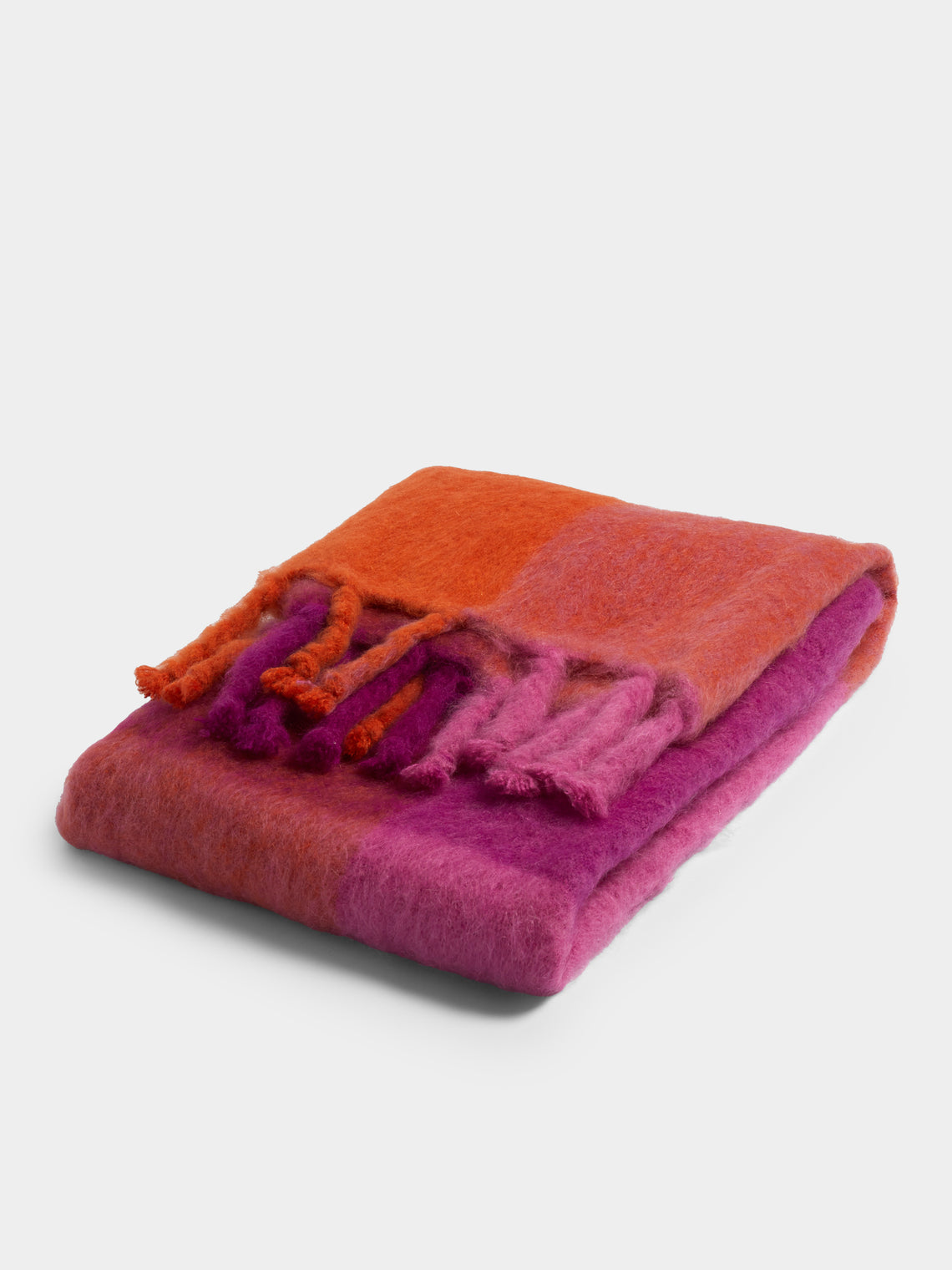 Lena Rewell - Aza Handwoven Mohair Blanket (71in/1.8m) - Pink - ABASK