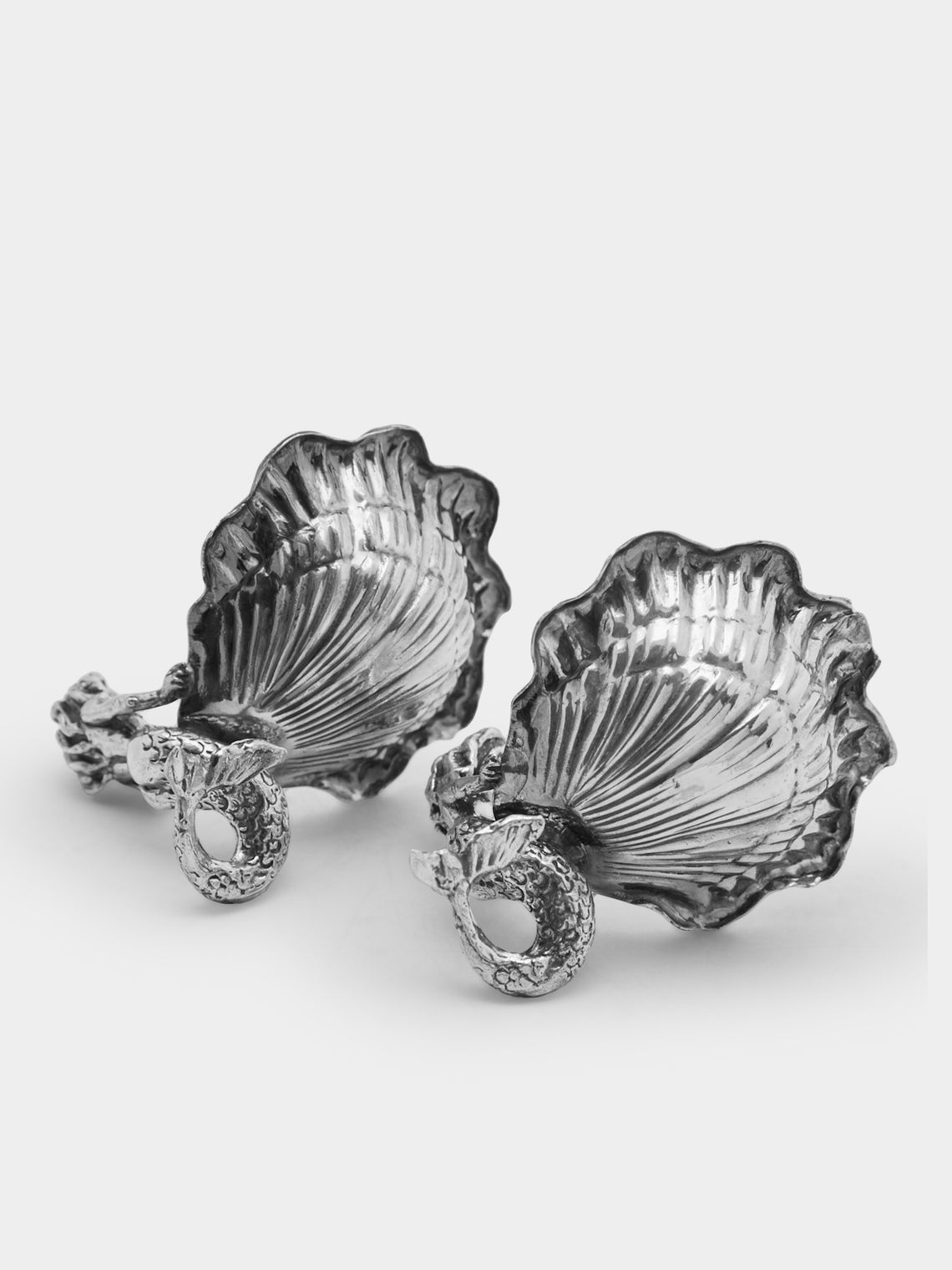 Antique and Vintage - 1950s Solid Silver Mermaid Salt and Pepper Dishes (Set of 2) -  - ABASK