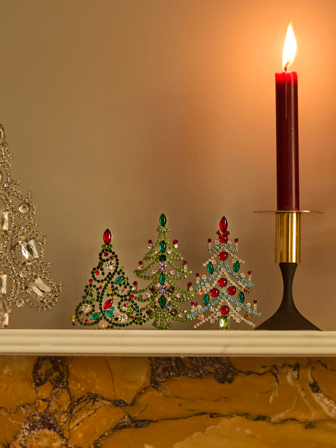 Antique and Vintage - 1930s Czech Jewelled Extra Small Christmas Trees (Set of 3) -  - ABASK