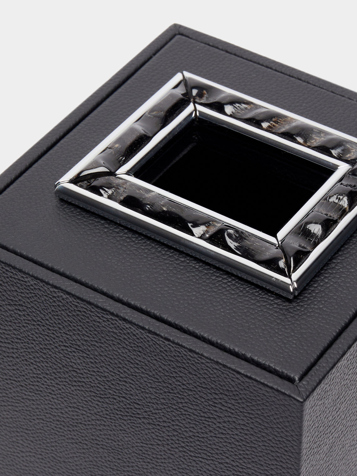 Lorenzi Milano - Leather and Oryx Horn Cube Tissue Box -  - ABASK