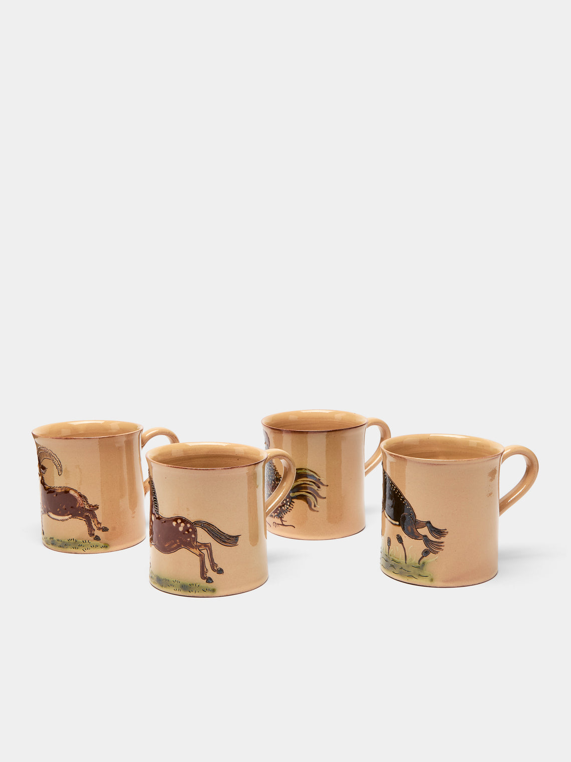 Poterie d’Évires - Animals Hand-Painted Ceramic Mugs (Set of 4) -  - ABASK