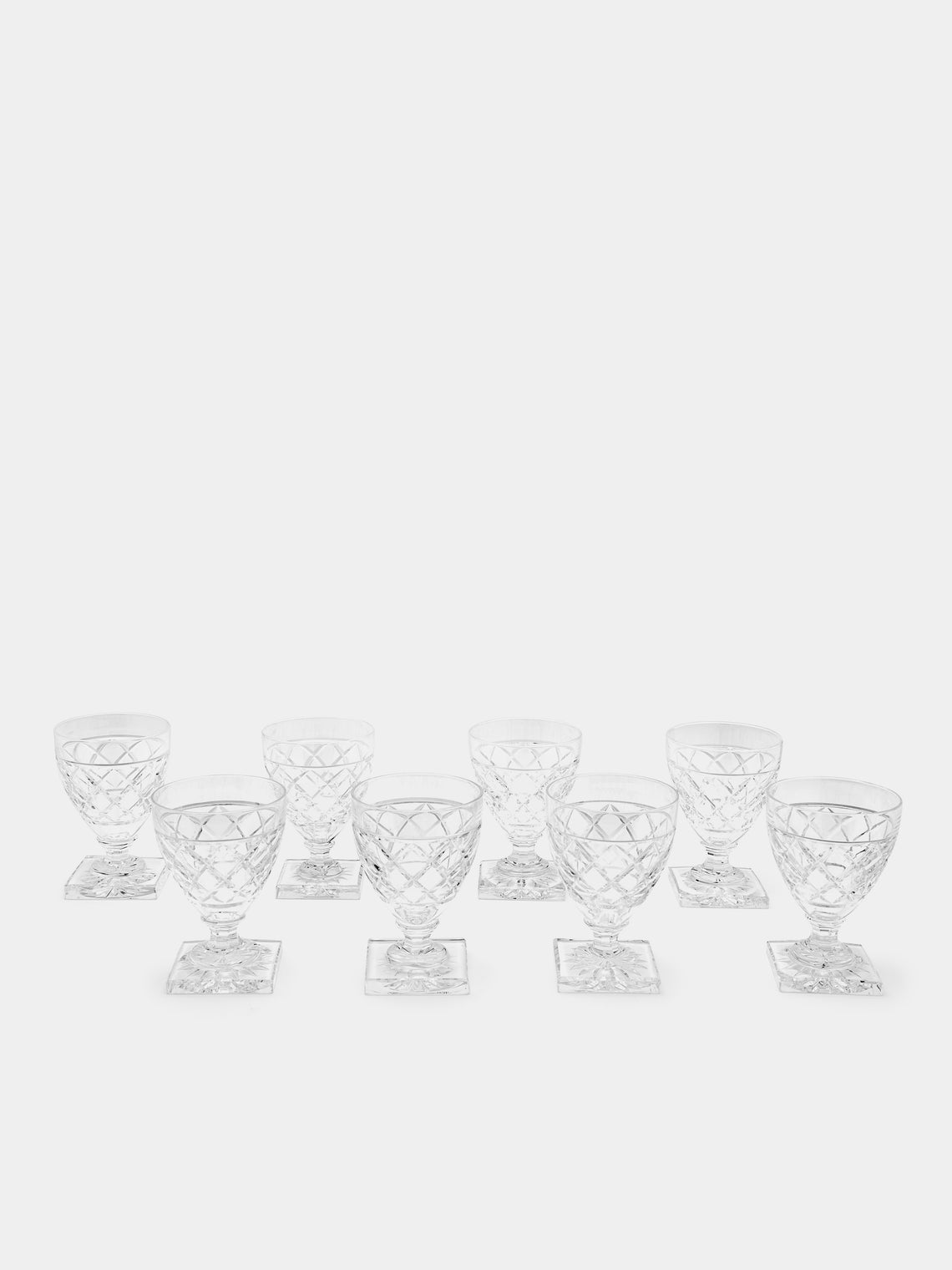 Antique and Vintage - 1930's Val Saint Lambert White Wine Glasses (Set of 8) -  - ABASK