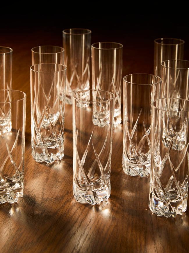 Antique and Vintage - 1950s Daum Crystal Highballs (Set of 12) - Clear - ABASK