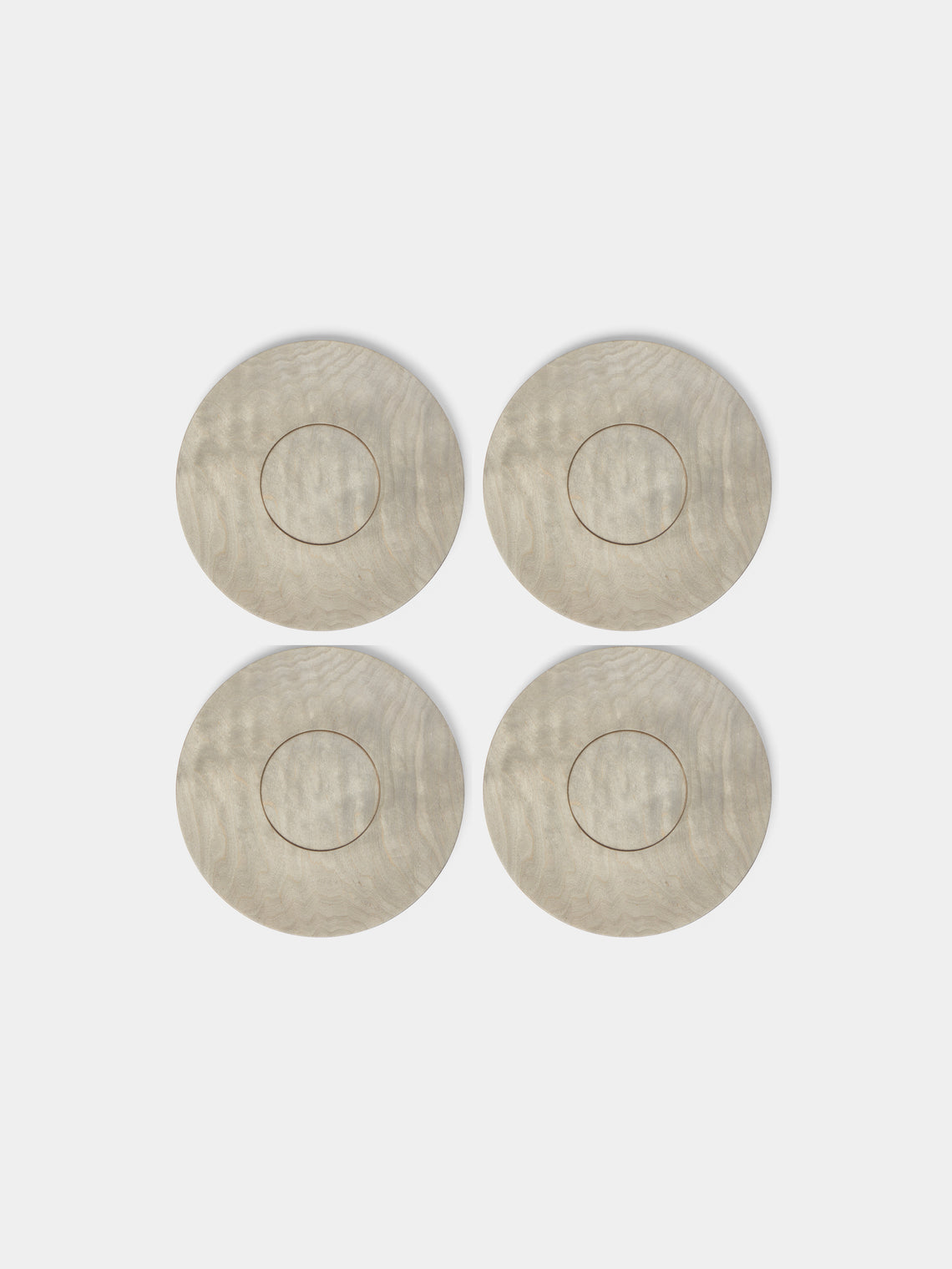 Ifuji - Delft Hand-Carved Wood Small Plates (Set of 4) -  - ABASK