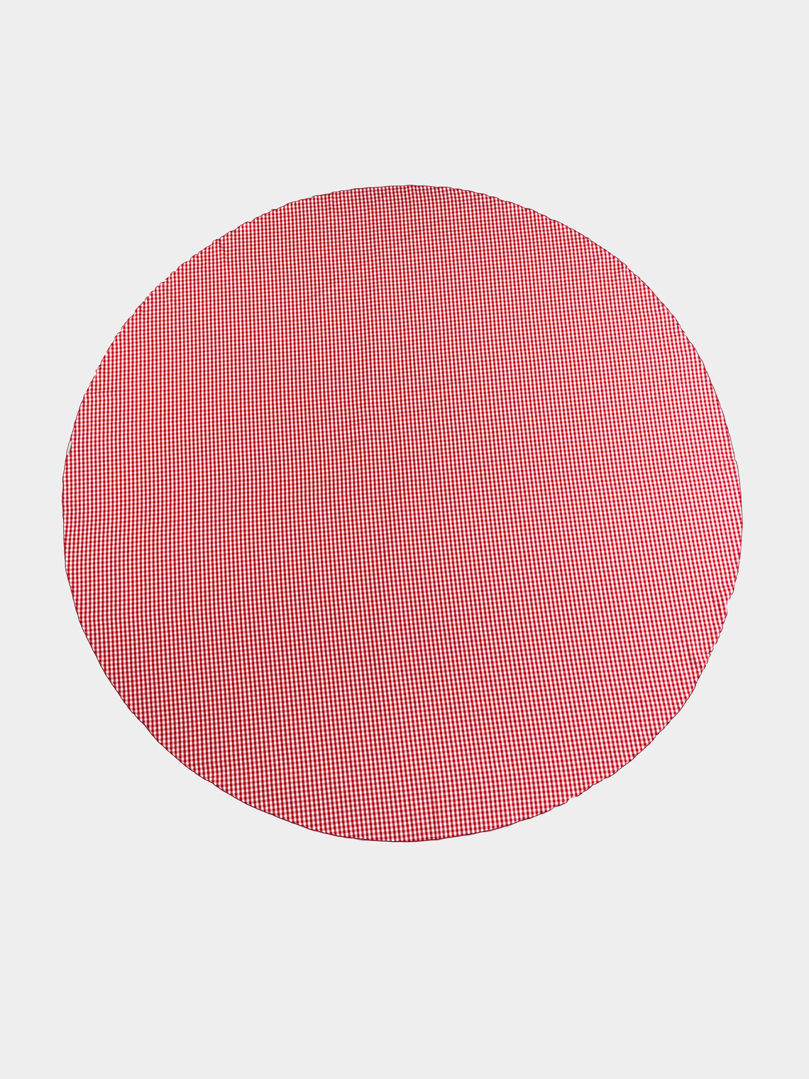 Borgo delle Tovaglie - Filo Rosso Sara Check Linen Round Tablecloth -  - ABASK