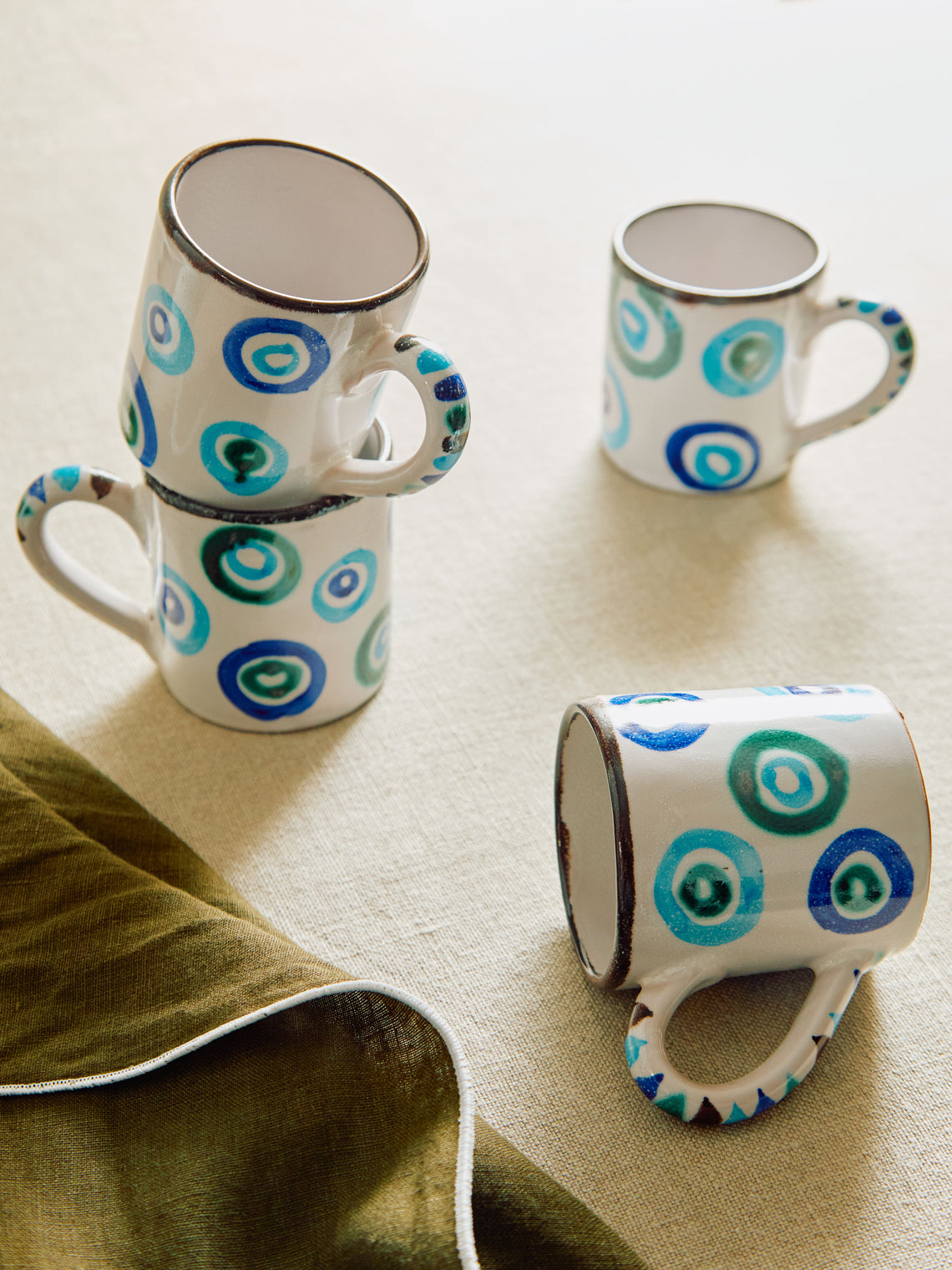 Ceramica Pinto - Vietri Hand-Painted Ceramic Mugs (Set of 4) -  - ABASK