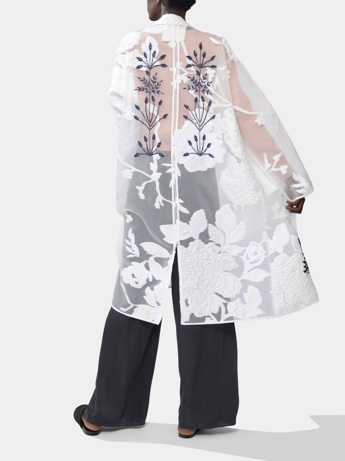 Nazzy Beglari - Organza Embroidered Silk Robe -  - ABASK