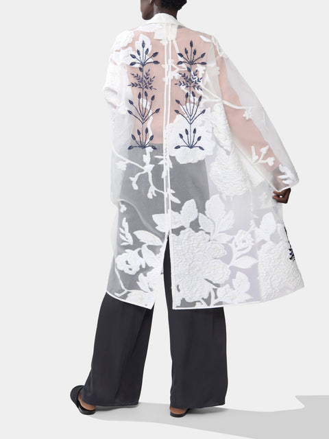 Nazzy Beglari - Organza Embroidered Silk Robe -  - ABASK