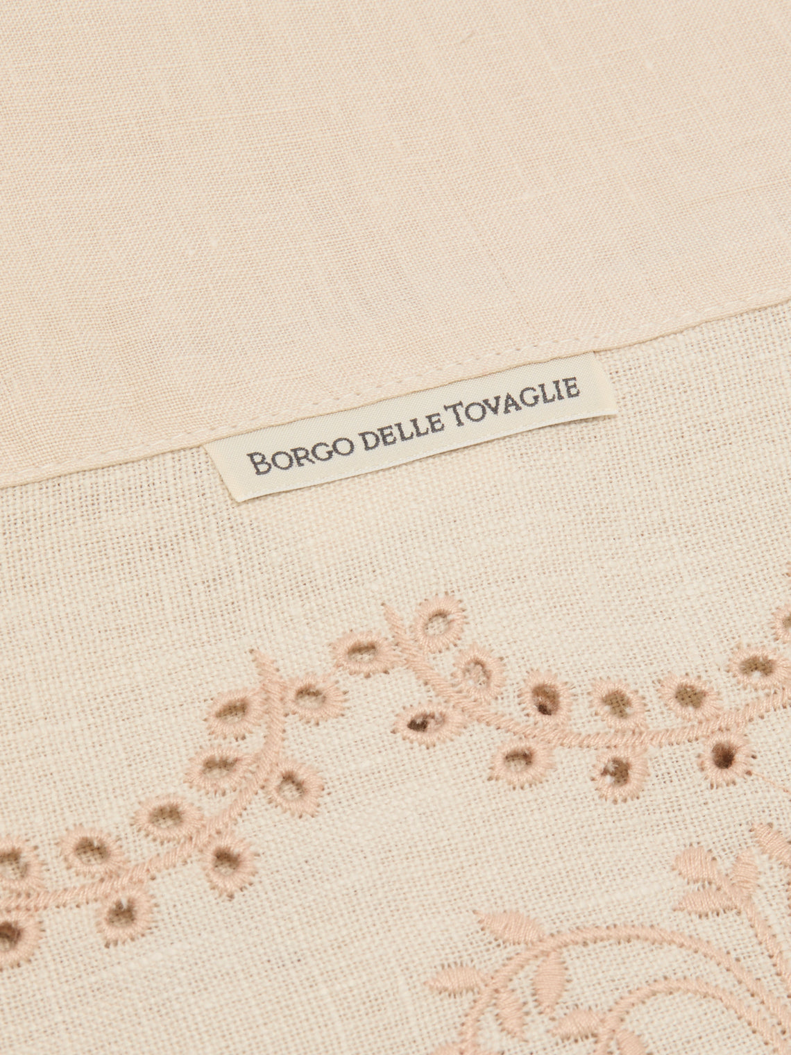 Borgo delle Tovaglie - Eden Embroidered Linen Large Rectangular Tablecloth -  - ABASK