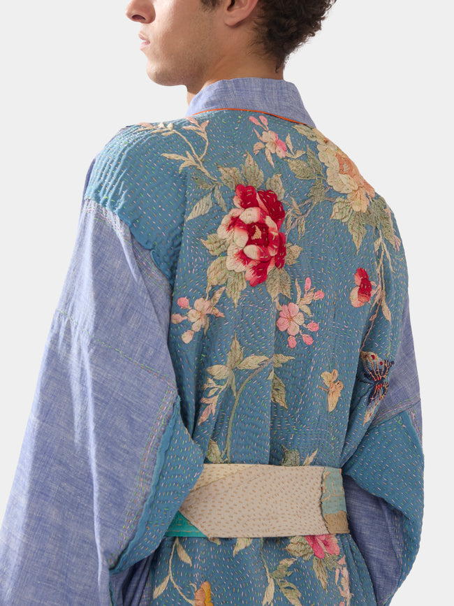 By Walid - 1920s Chinese Embroidered Silk Robe | One Size -  - ABASK