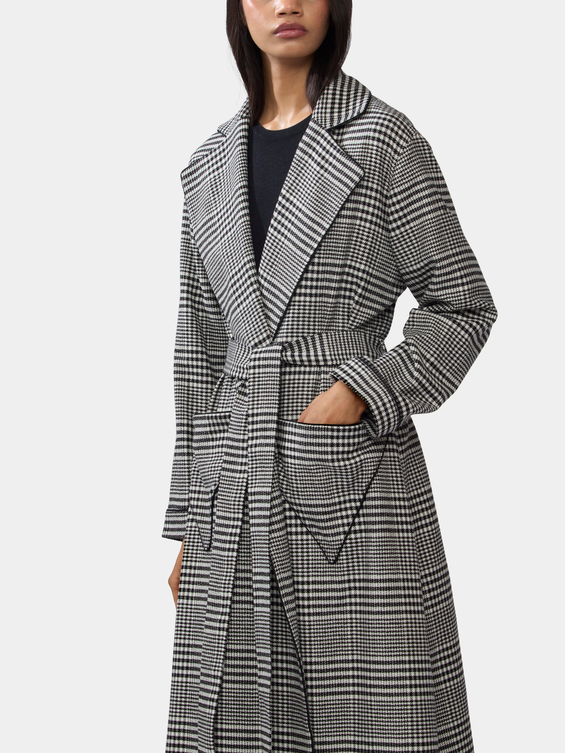 Wool Houndstooth Robe | Size: S