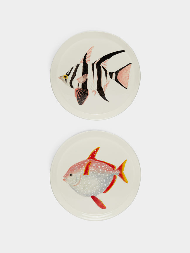 Casa Adams - Fish Hand-Painted Porcelain Dinner Plates (Set of 2) -  - ABASK - 