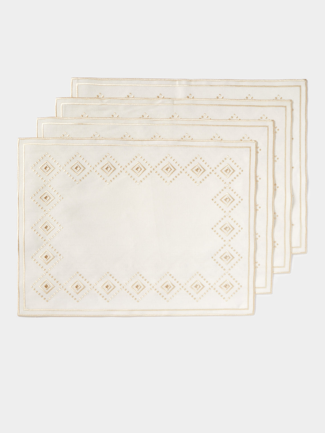 Esencial Hogar - Ojete Embroidered Linen Placemats (Set of 4) -  - ABASK