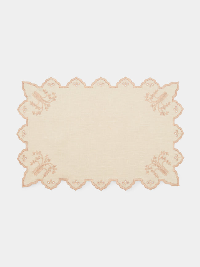 Borgo delle Tovaglie - Eden Embroidered Linen Placemats (Set of 4) -  - ABASK - 