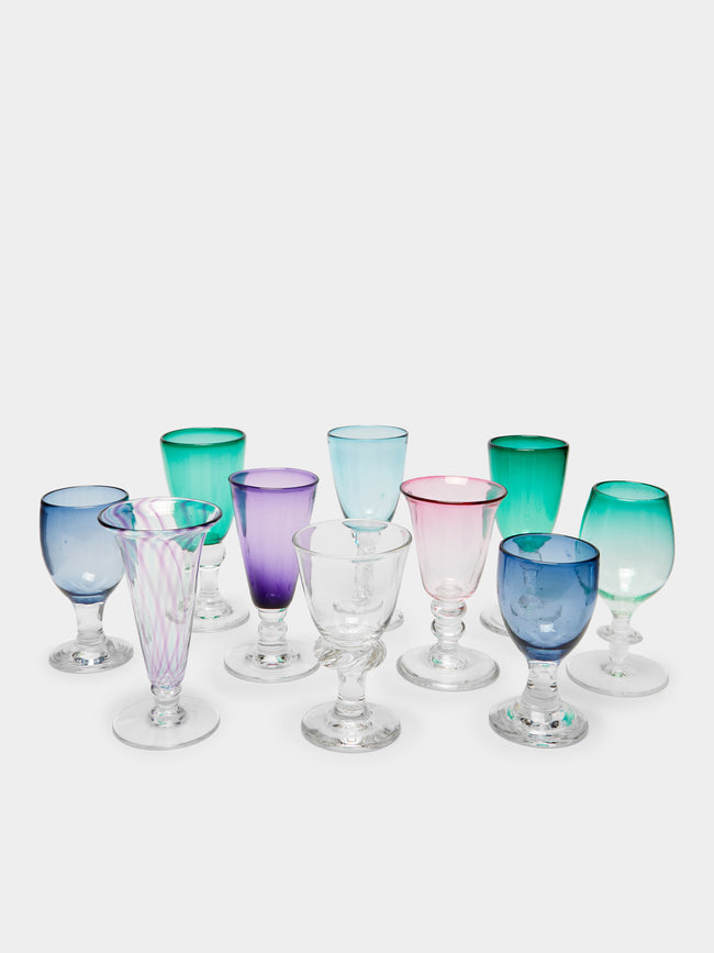 Antique and Vintage - 20th-Century Anthony Stern Hand-Blown Wine Glasses (Set of 10) -  - ABASK - 