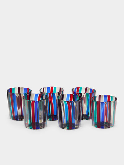 Venini - Gio Ponti Canne Hand-Blown Murano Glass Tumblers (Set of 6) -  - ABASK - 