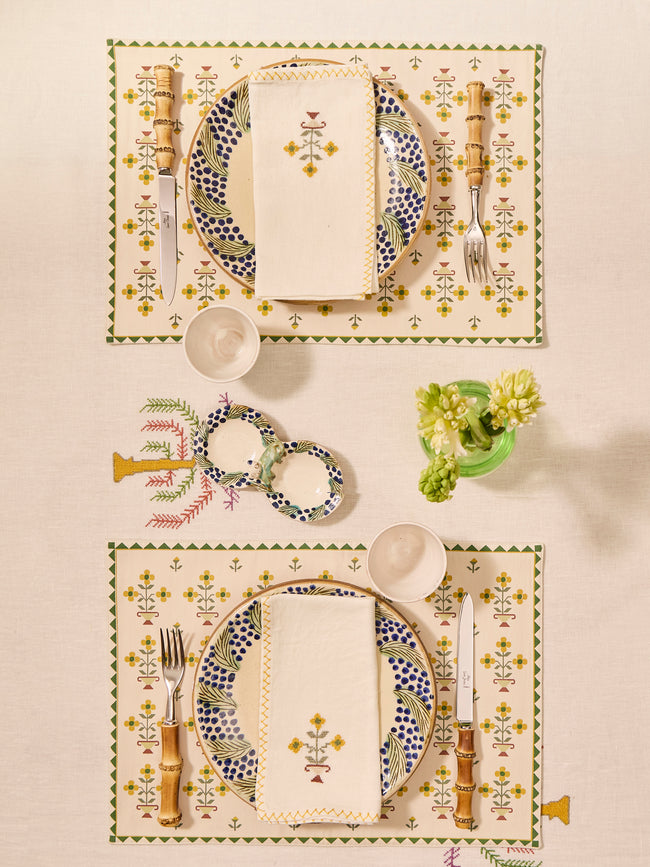 Ottoman Vase Hand-Printed Cotton Placemats (Set of 4)