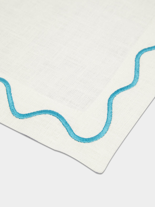 The Table Love - The Squiggle Hand-Embroidered Linen Placemats (Set of 4) -  - ABASK