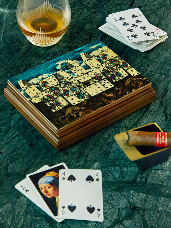 Louis Vuitton Gold x Silver Metallic Damier Playing Cards Poker