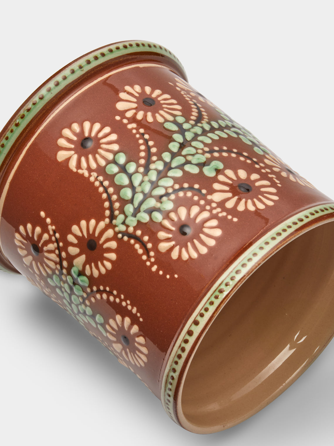 Poterie d’Évires - Flowers Hand-Painted Ceramic Small Lidded Pot -  - ABASK