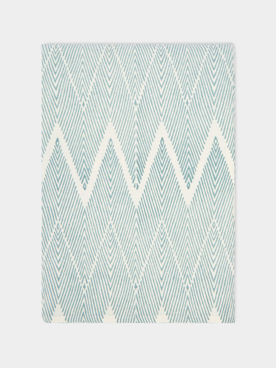 The Table Love - The Zigzag Block-Printed Linen Large Tablecloth -  - ABASK - 