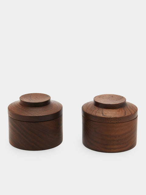 Marisa Klaster - Hand-Turned American Walnut Stackable Jars (Set of 2) -  - ABASK - 