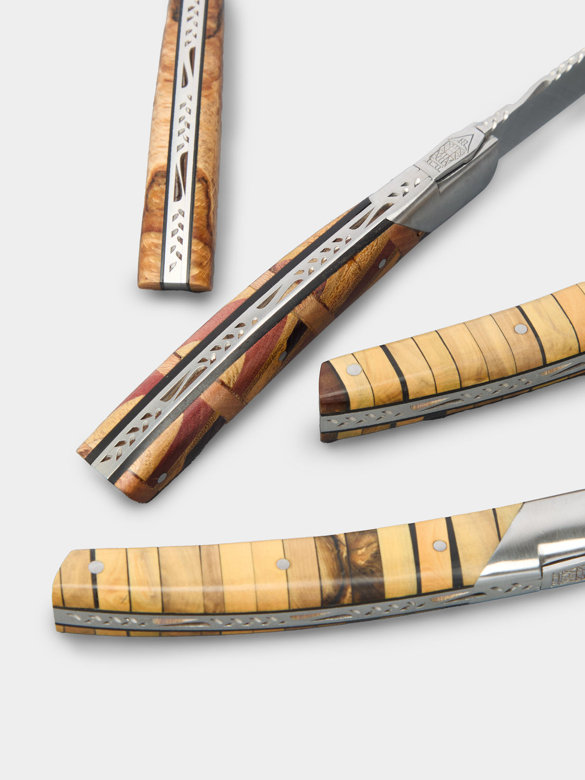 Goyon-Chazeau - Le Thiers Prestige Marquetry Wood Steak Knives (Set of 6) -  - ABASK