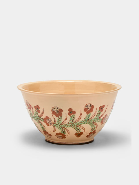 Poterie d’Évires - Flowers Hand-Painted Ceramic Large Salad Bowl -  - ABASK - 