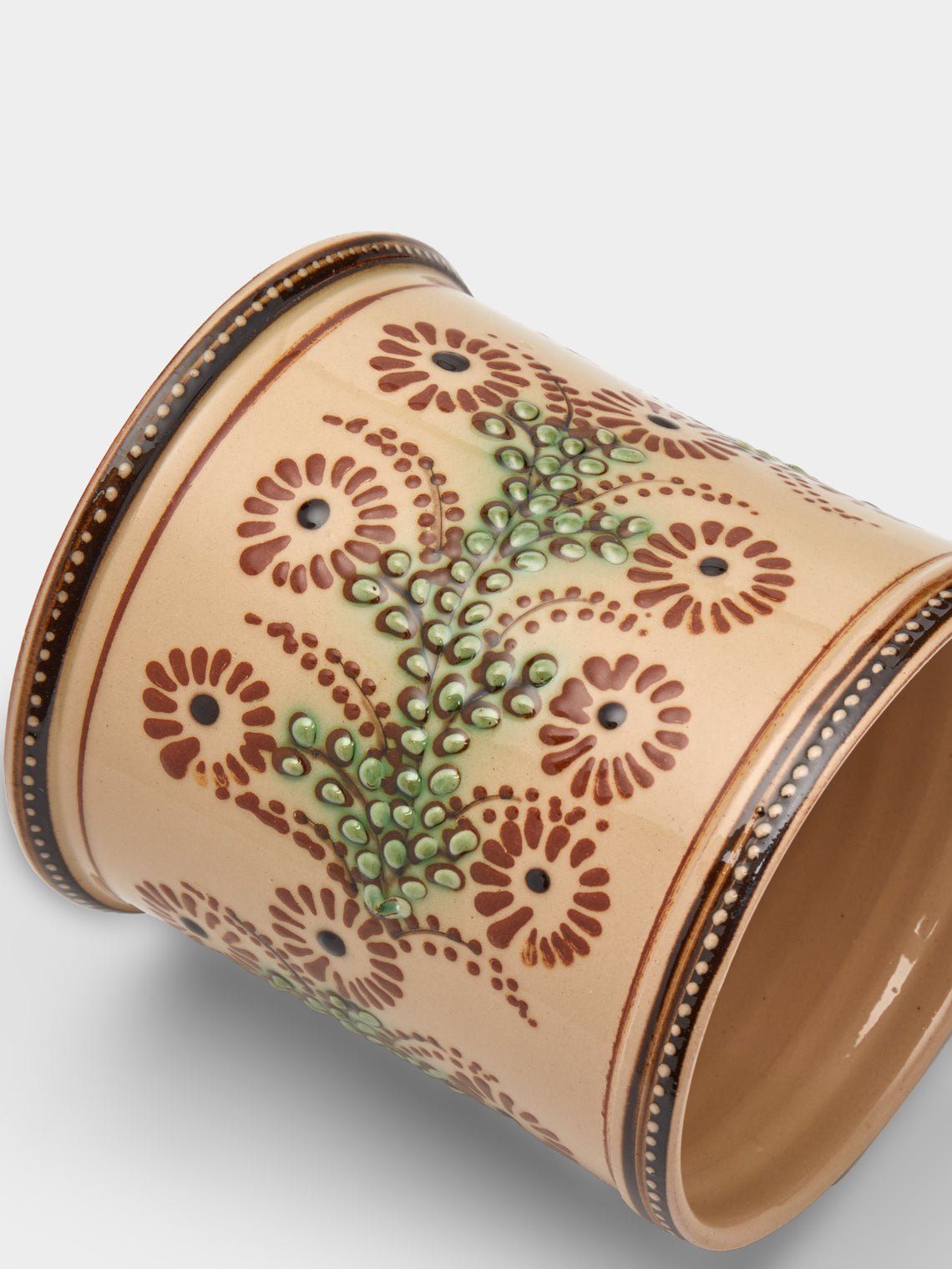 Poterie d’Évires - Flowers Hand-Painted Ceramic Small Lidded Pot -  - ABASK