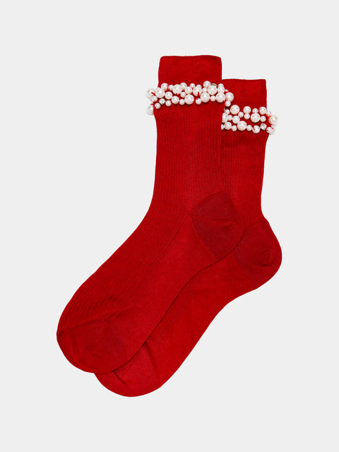 Maria La Rosa - Perles Silk-Blend Mid-Calf Socks -  - ABASK - 