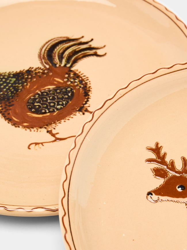 Poterie d’Évires - Animals Hand-Painted Ceramic Dinner Plates (Set of 6) -  - ABASK