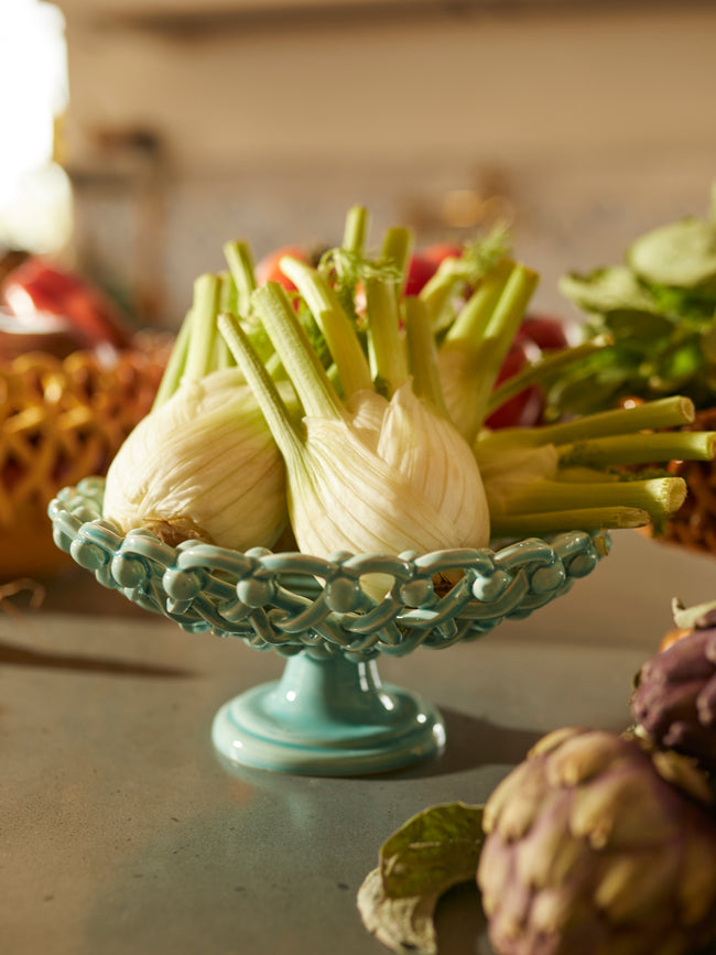 Maison Pichon Uzès - Hand-Glazed Ceramic Braided Low Raised Bowl -  - ABASK