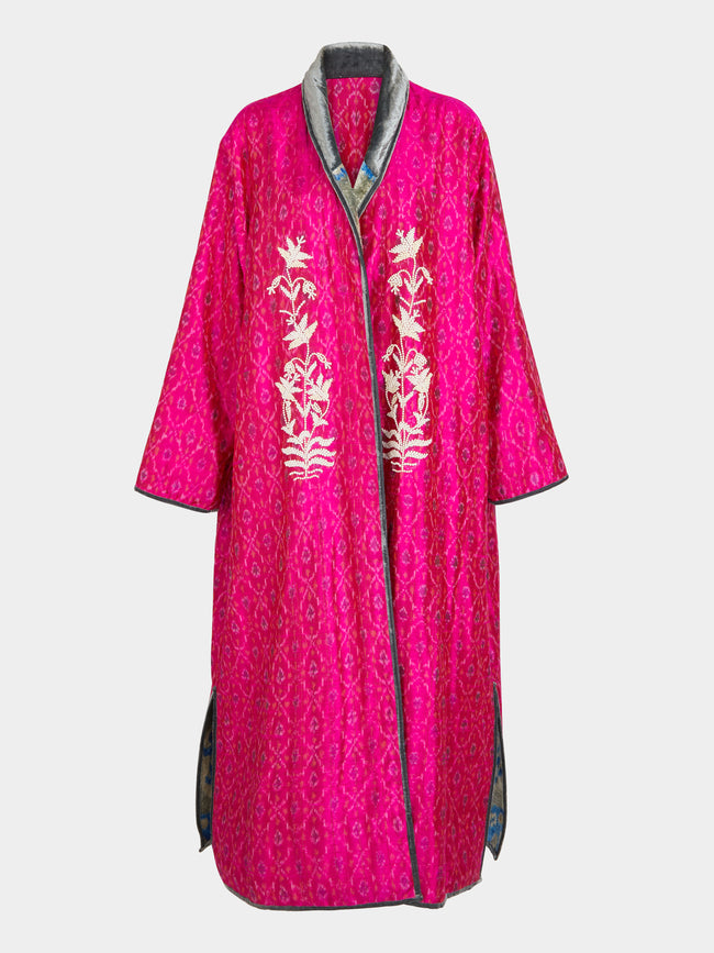 Nazzy Beglari - Hand-Loomed Ikat Silk and Cotton Reversible Robe | One Size -  - ABASK