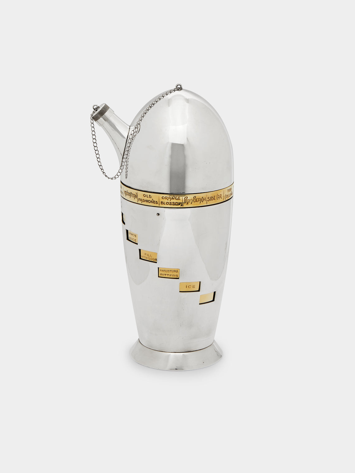 Antique and Vintage - 1930 Menu Silver-Plated Cocktail Shaker -  - ABASK - 
