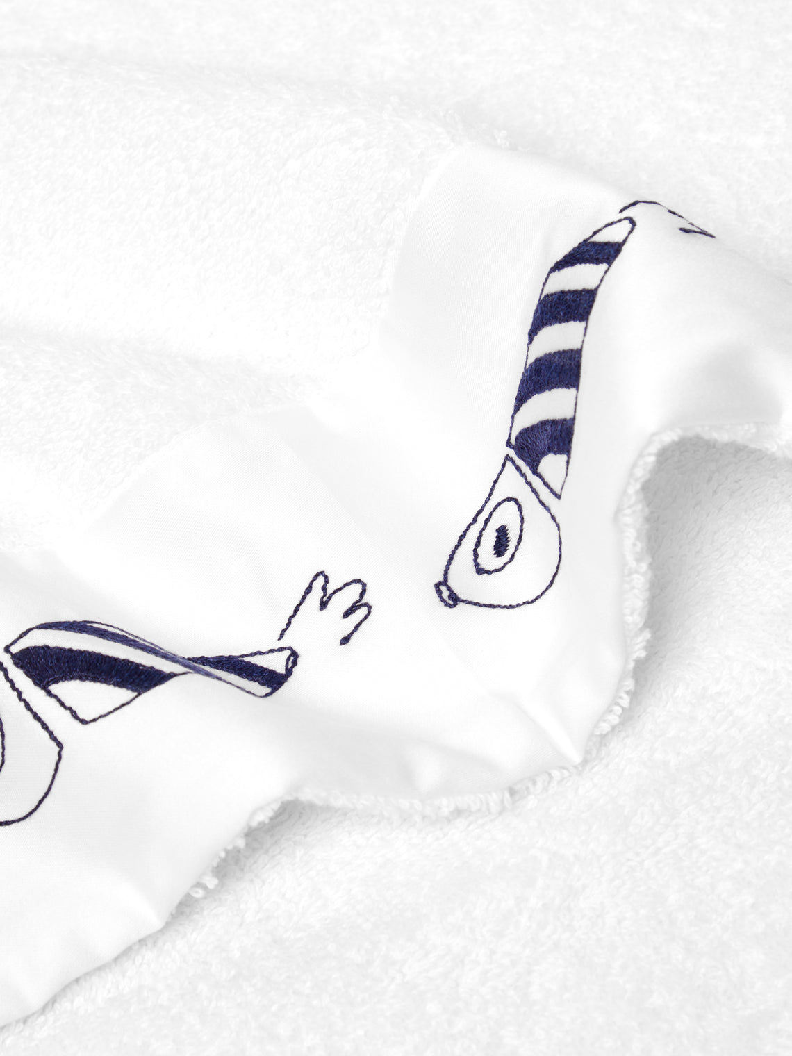 Loretta Caponi - Striped Fish Hand-Embroidered Cotton Hand Towel -  - ABASK