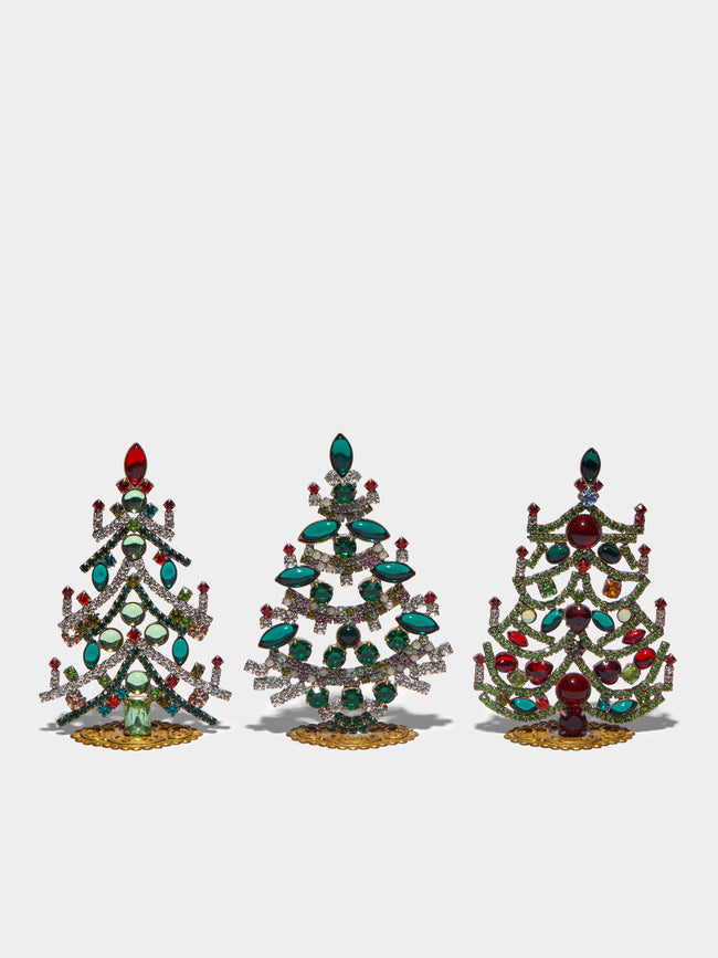 Antique and Vintage - 1930s Czech Jewelled Extra Small Christmas Trees (Set of 3) -  - ABASK - 