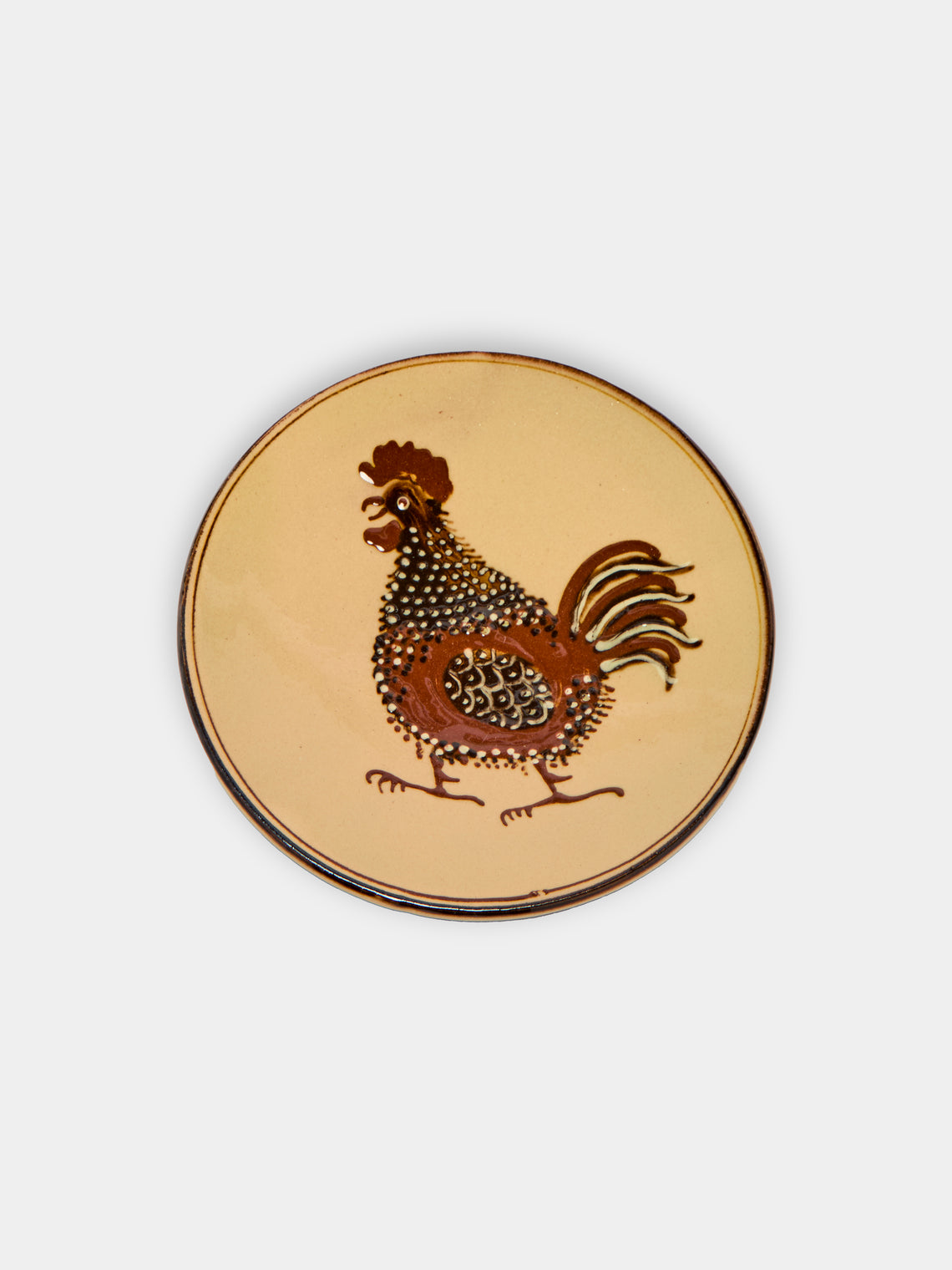 Poterie d’Évires - Chickens Hand-Painted Ceramic Small Plates (Set of 3) -  - ABASK