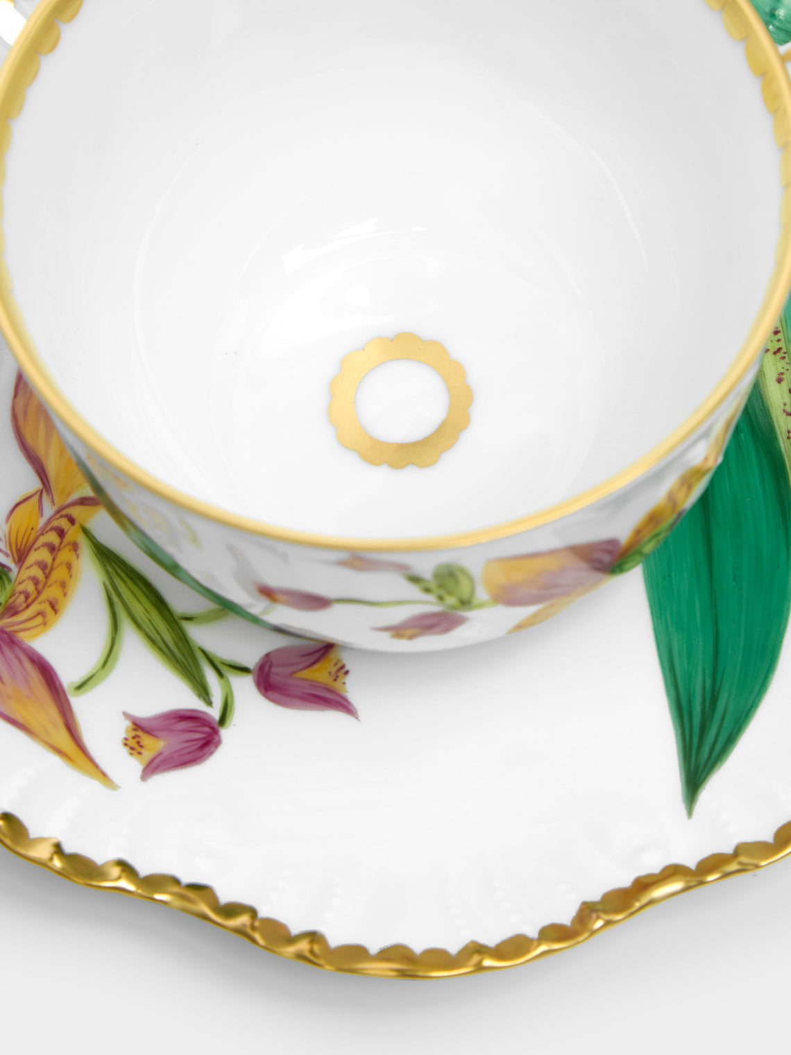 Pinto Paris - Histoires d'Orchidées Hand-Painted Porcelain Teacup and Saucer -  - ABASK