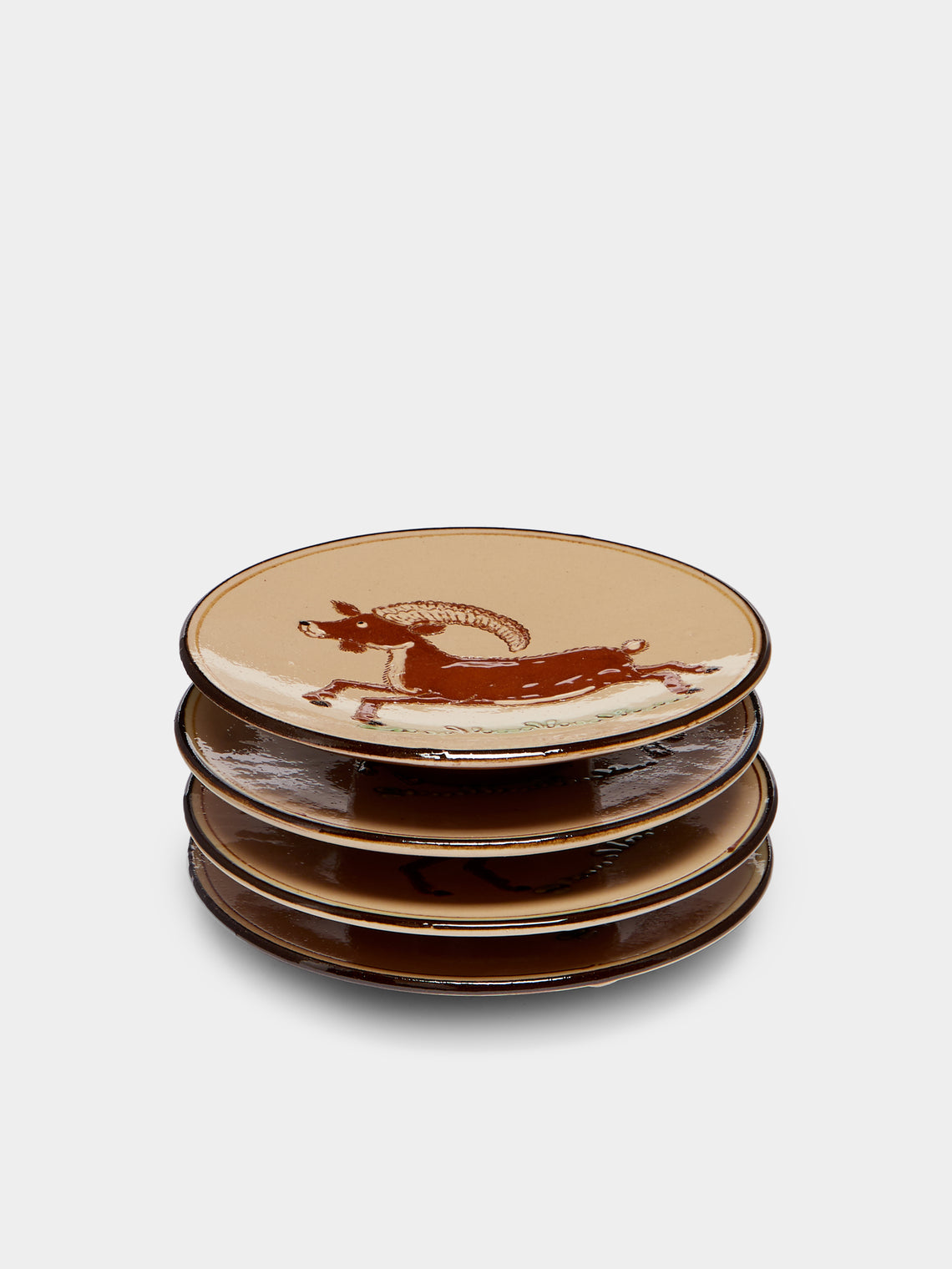 Poterie d’Évires - Animals Hand-Painted Ceramic Dessert Plates (Set of 4) -  - ABASK