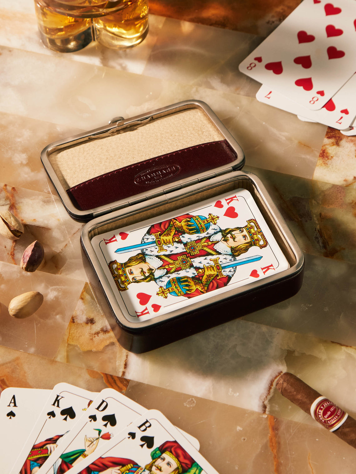 F. Hammann - Leather Playing Cards Set -  - ABASK