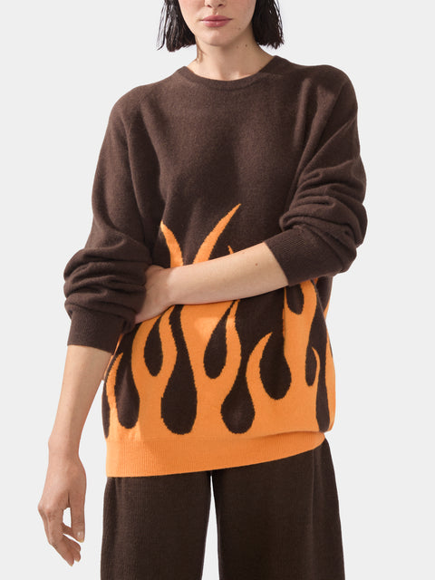 Sylvie Fleury Flame Cashmere R-Neck Sweater